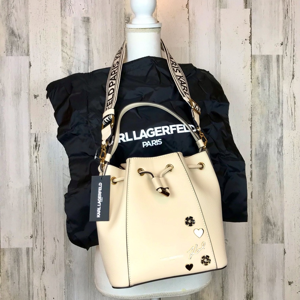 #64
Karl Lagerfeld Cream Bucket Bag

Adele Bucket Bag